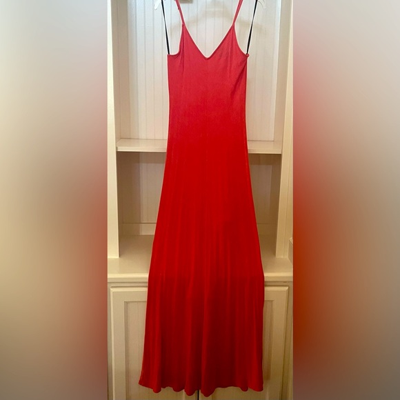 Mossimo Long Maxi Dress | Salmon-Colored | Adjustable Spaghetti-Straps | M - Picture 2 of 3